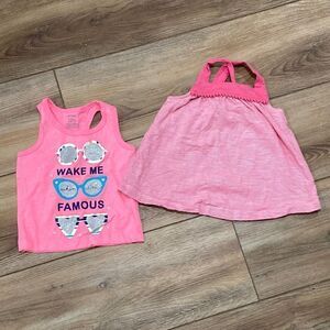 5/$15 Bundle of 2 Infant Girls Pink Summer Tank Tops Size 12M